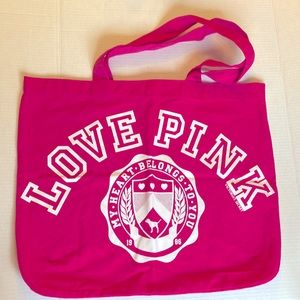 RARE NEW Pink 2010 vintage tote travel bag dog & heart crest